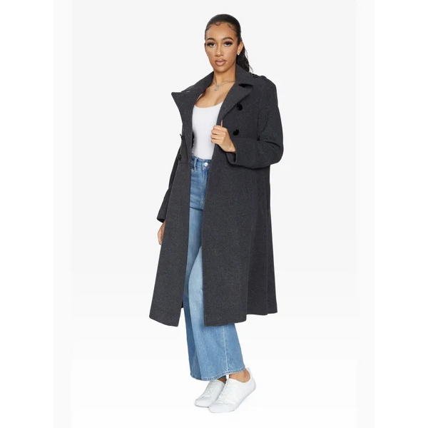 A - Line Double Breasted Coat - Coats & Jackets