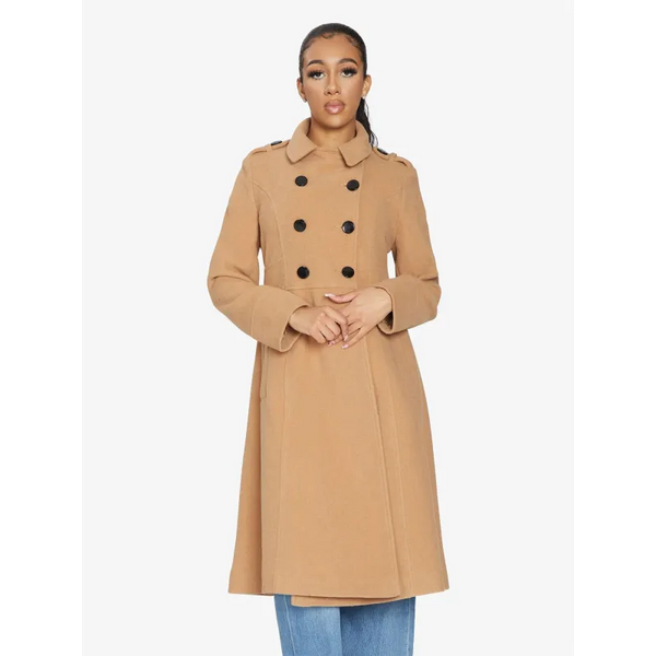 A - Line Double Breasted Coat - Coats & Jackets