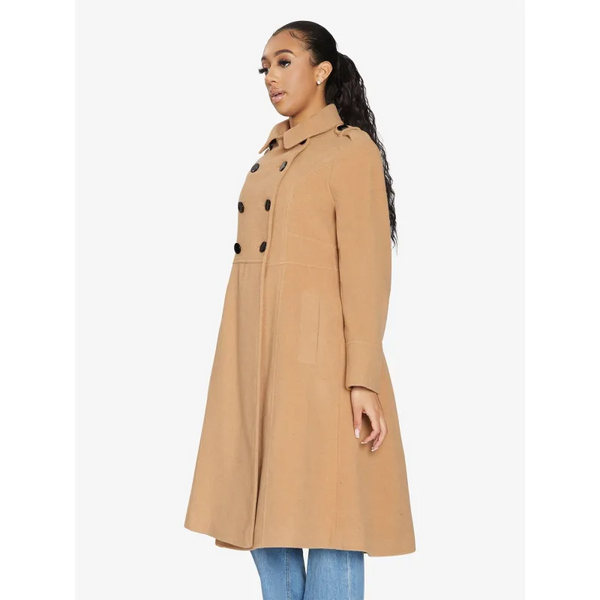 A - Line Double Breasted Coat - Coats & Jackets