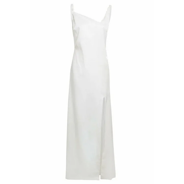 Asymmetric White Maxi Dress - XS / Ivory Dresses