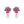 Baroque Pearl Ruby Red Flower Earrings Rose Gold