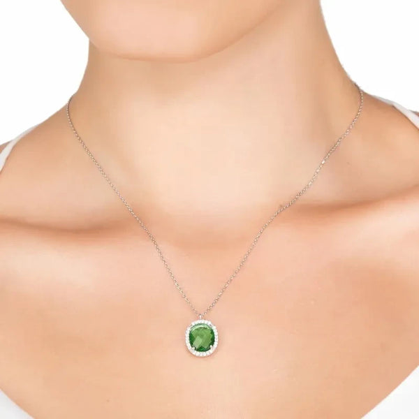 Beatrice Necklace Silver Green Amethyst Hydro - Accessories