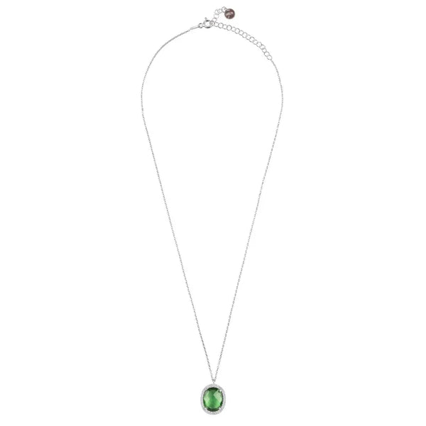 Beatrice Necklace Silver Green Amethyst Hydro - Accessories