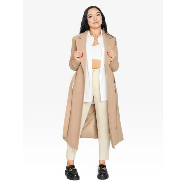 Belted Longline Duster Coat - Coats & Jackets