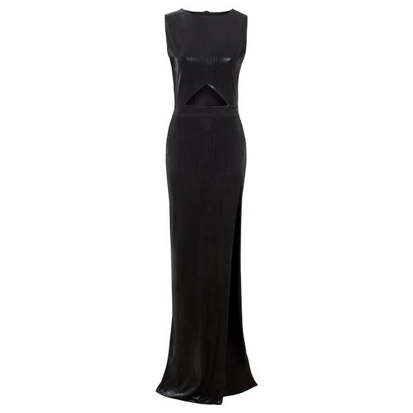 Black Cut Out Maxi Dress - XS / Dresses