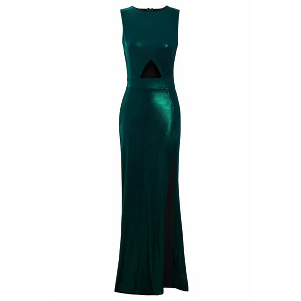 Black Cut Out Maxi Dress - XS / Green Dresses