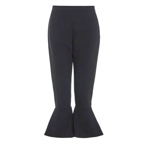 Black Frill Hem Trousers - Pants