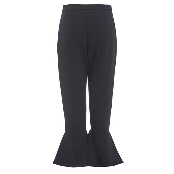 Black Frill Hem Trousers - XS Pants