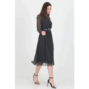 Black Polka Dot Dress - Dresses