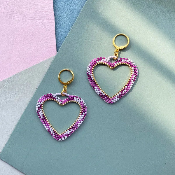 Candy Heart Hoop Earrings