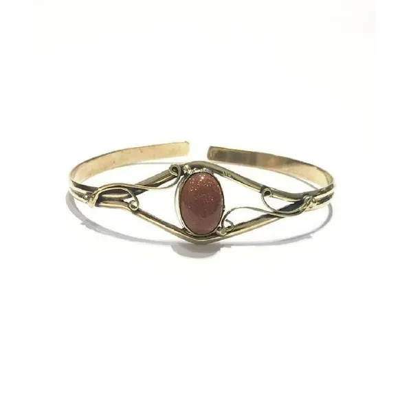 Centre Stone Bangle Bracelet - Amber - Jewelry & Watches