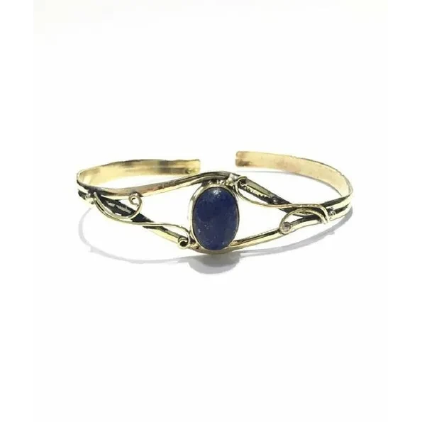 Centre Stone Bangle Bracelet - Blue - Jewelry & Watches