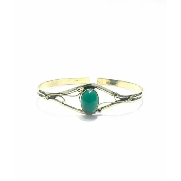 Centre Stone Bangle Bracelet - Turquoise - Jewelry & Watches