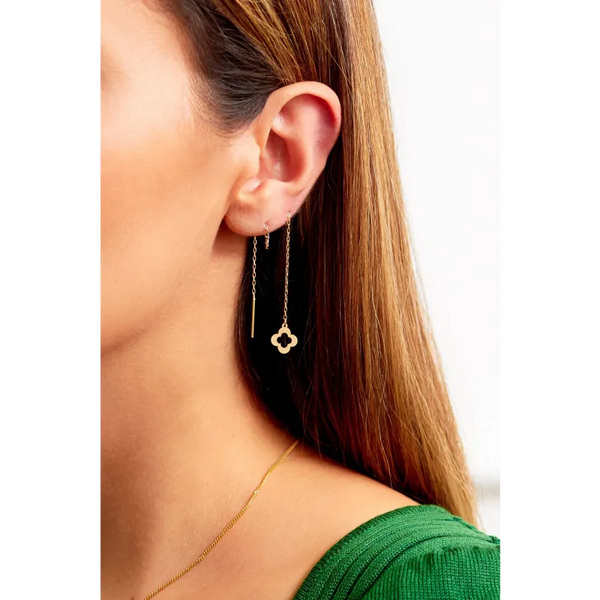 Clover Drop Earrings Gold