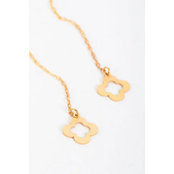 Clover Drop Earrings Gold