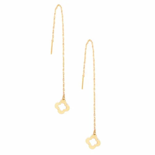 Clover Drop Earrings Gold