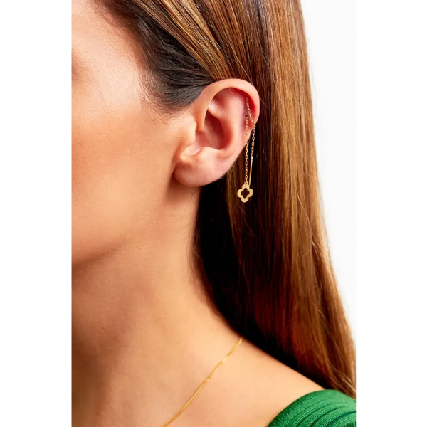 Clover Drop Earrings Gold