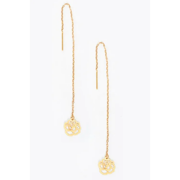 Clover Drop Earrings Gold - Flower