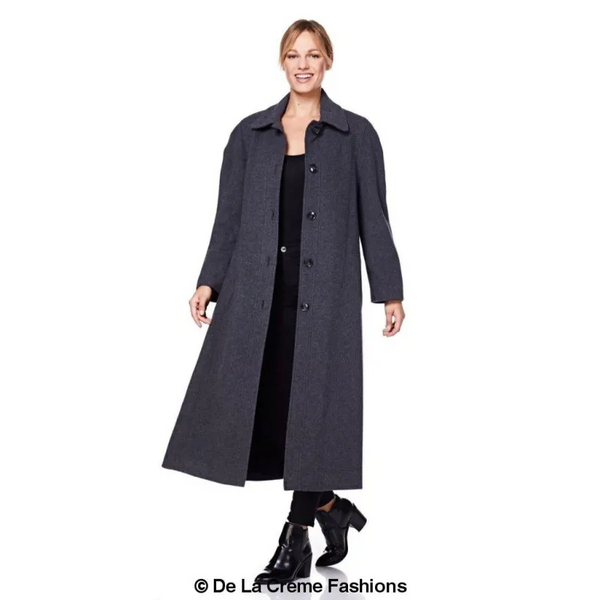 Curve Wool & Cashmere Blend Plus Size Long Coat (202)