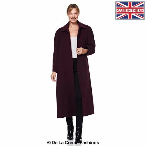 Curve Wool & Cashmere Blend Plus Size Long Coat (202) - UK