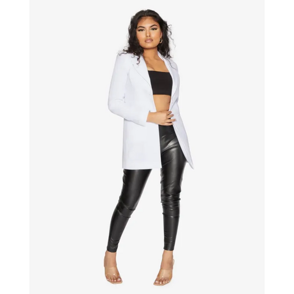 De La Creme Womens Collared Formal Longline Blazer - Coats