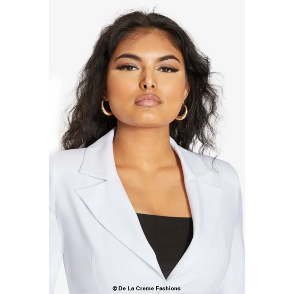 De La Creme Womens Collared Formal Longline Blazer - Coats