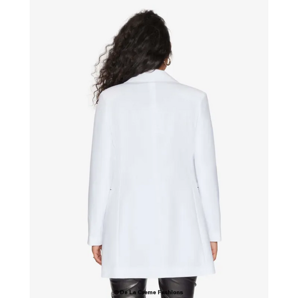 De La Creme Womens Collared Formal Longline Blazer - Coats