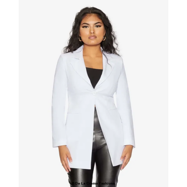 De La Creme Womens Collared Formal Longline Blazer - Coats