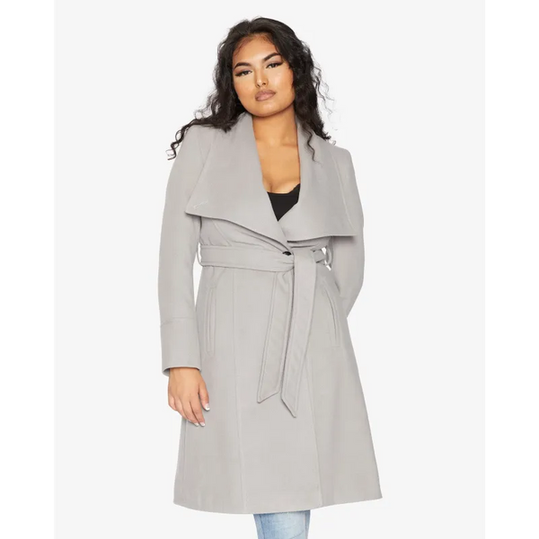 De La Creme Womens Waterfall Lapel Double Breasted Duster