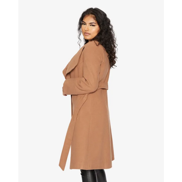 De La Creme Womens Waterfall Lapel Double Breasted Duster