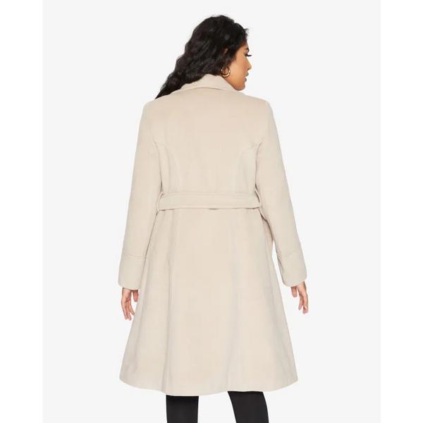 De La Creme Womens Waterfall Lapel Double Breasted Duster