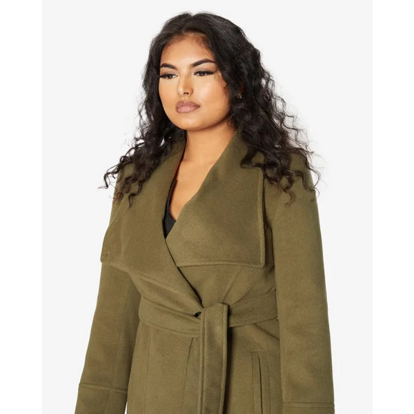 De La Creme Womens Waterfall Lapel Double Breasted Duster