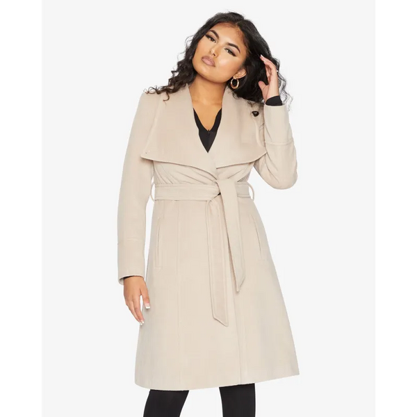 De La Creme Womens Waterfall Lapel Double Breasted Duster