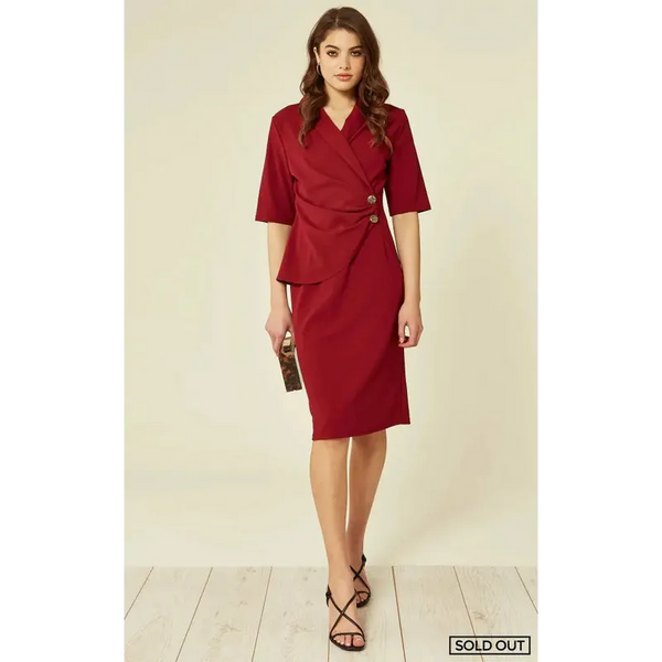 Diane Wrap Blazer Dress - UK 12/EU 40/US 8 / Wine Dresses