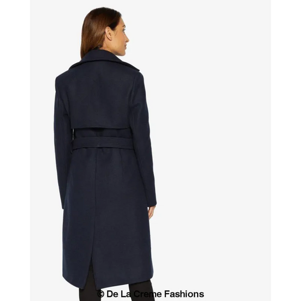 Dina Lapel Collar Duster Coat With Belt - Coats & Jackets