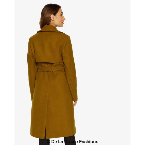 Dina Lapel Collar Duster Coat With Belt - Coats & Jackets