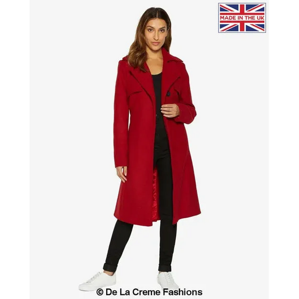 Dina Lapel Collar Duster Coat With Belt - UK 20/EU 48/US 16