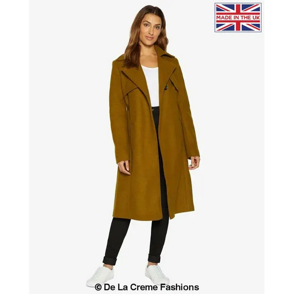 Dina Lapel Collar Duster Coat With Belt - UK 8/EU 36/US 4