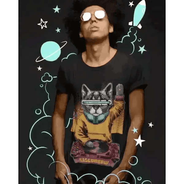 Disco Cat T-Shirt - Epic Fashion UKAllCotton T-ShirtCrew Neck Cotton T-Shirt