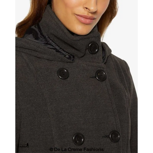 Double Breasted Hooded Coat - Coats & Jackets