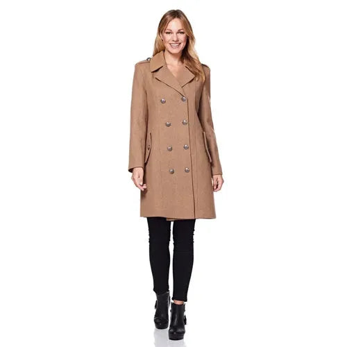 Double Breasted Twill Military Coat - UK 10/EU 38/US 6