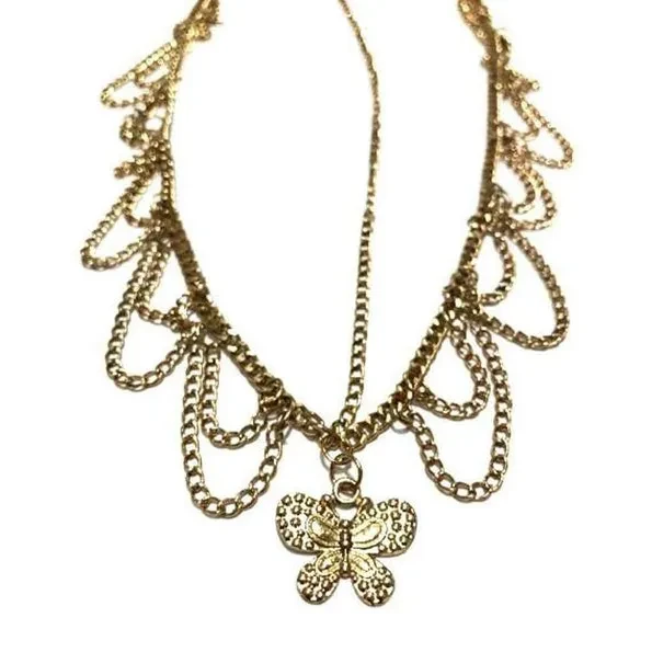 Ethnic Butterfly Head Chain - Gold - Jewelry & Watches