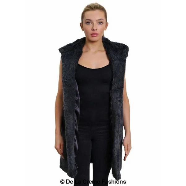 Faux Fur Hooded Gilet - Coats & Jackets