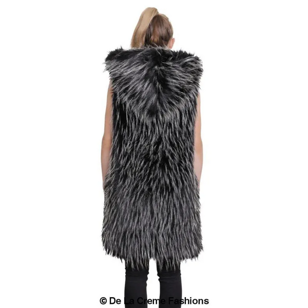 Faux Fur Hooded Gilet - Coats & Jackets