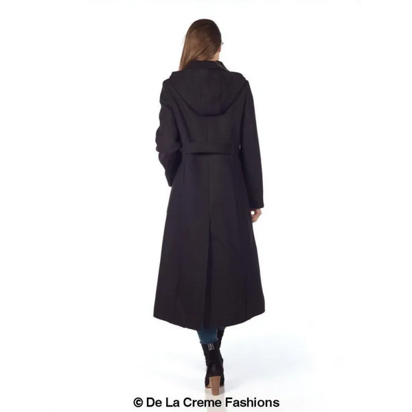 Faux Wool Longline Hooded Winter Coat - Coats & Jackets