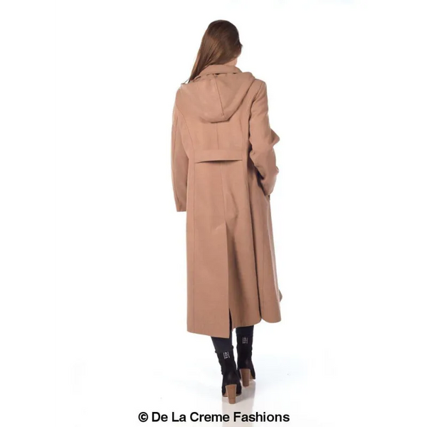 Faux Wool Longline Hooded Winter Coat - Coats & Jackets