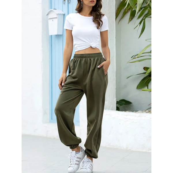 Four Seasons Home Leisure Sports Basic Loose Leg Pants