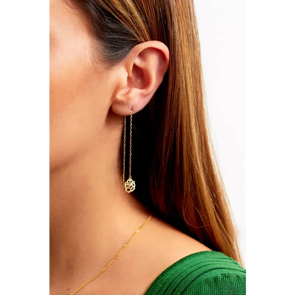 Gold Thread Through Earrings