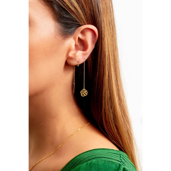 Gold Thread Through Earrings