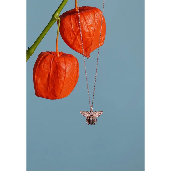 Honey Bee Pendant Necklace Rosegold - Accessories